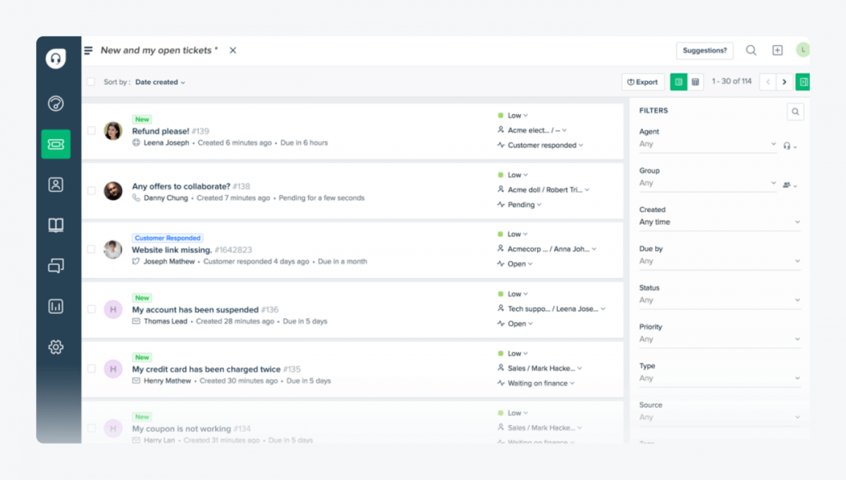 freshdesk user panel view