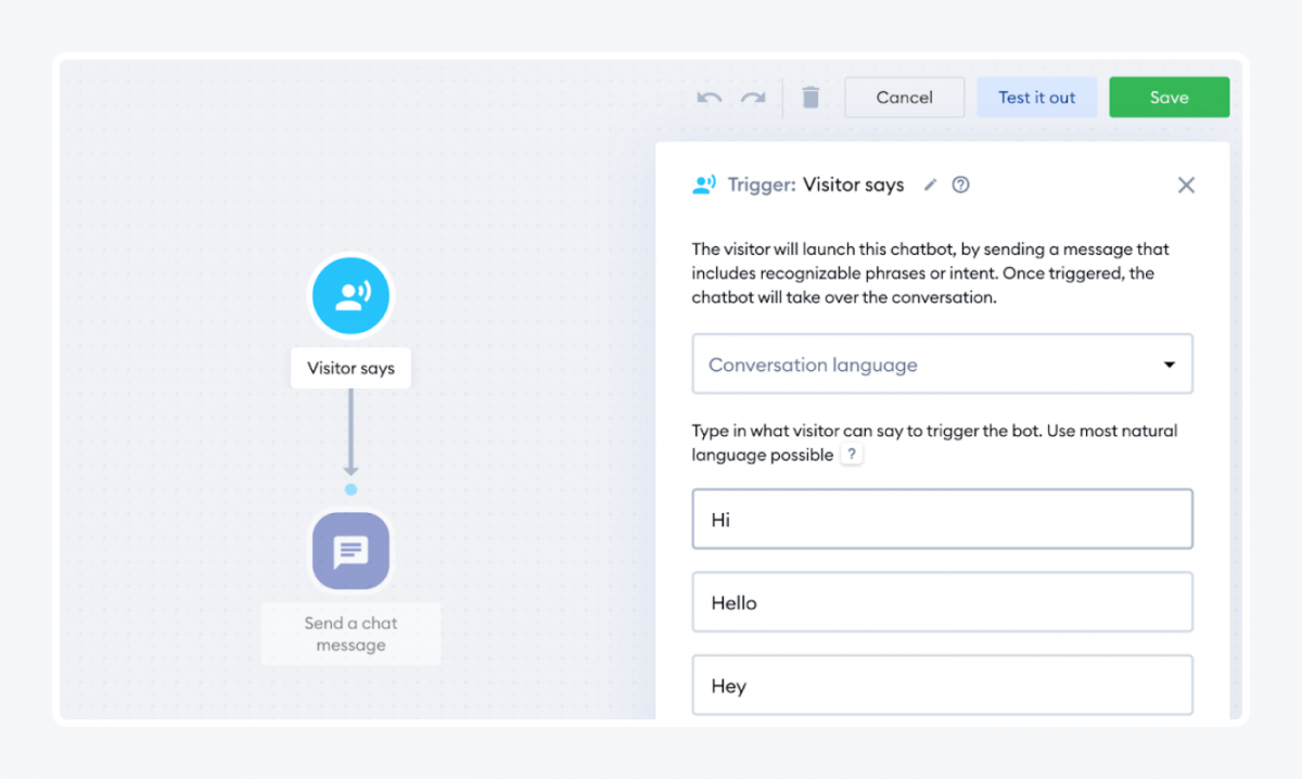 AI Responder (NLP chatbot script) in Tidio panel