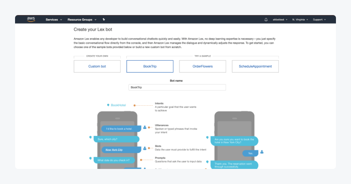 amazon lex bot framework sample