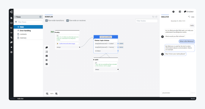 BotPress bot framework sample