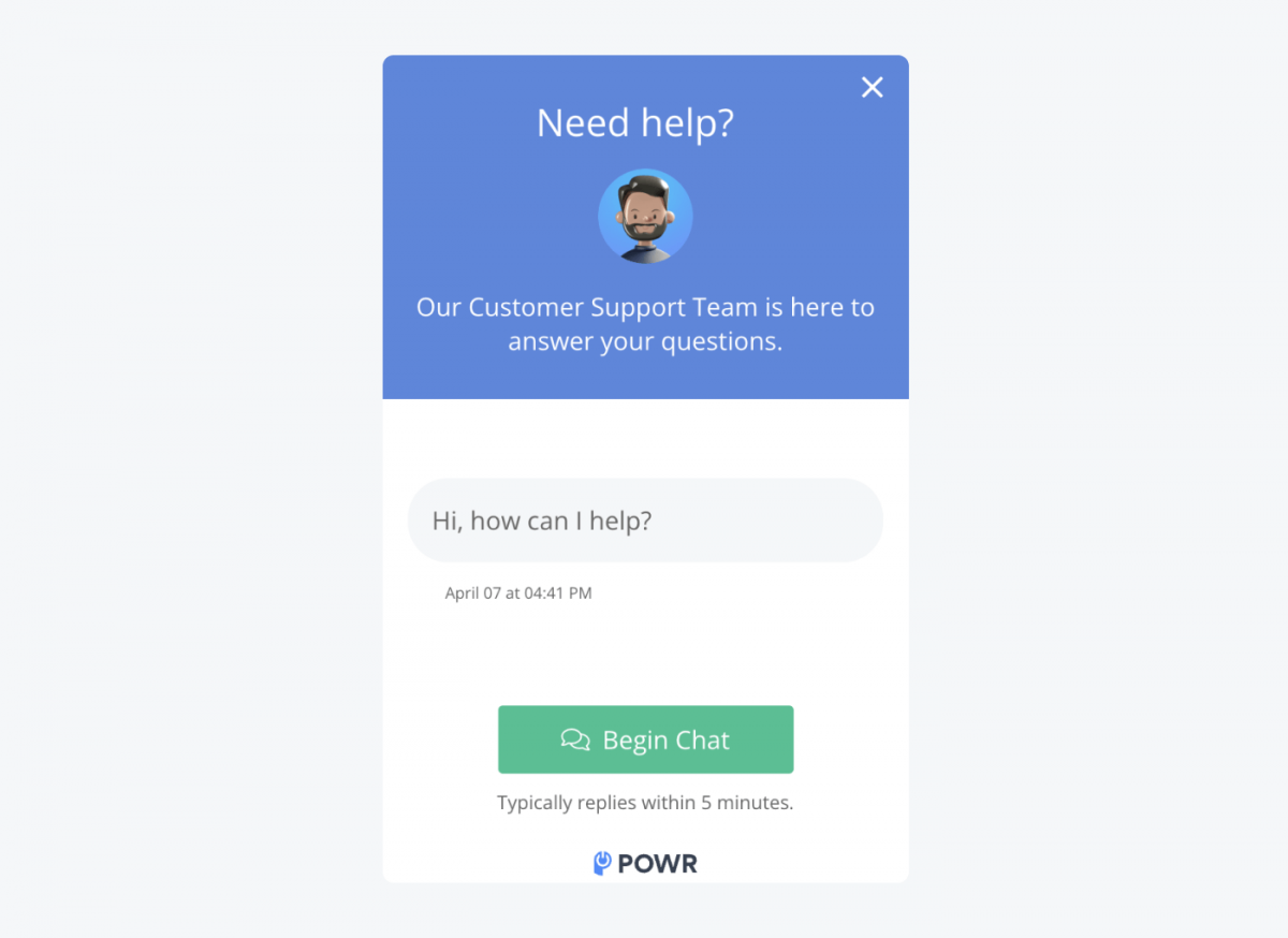 POWR widget mockup