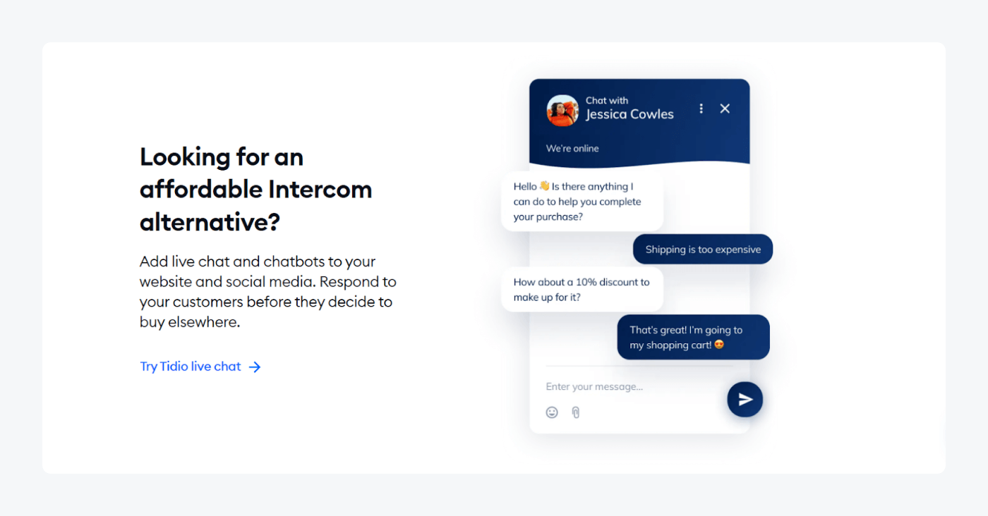 tidio intercom alternative